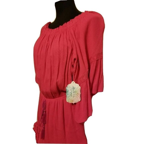 Altar'd State Pink Romper Bohemian Wide Bell Sleeves NWT Size S - Picture 4 of 9